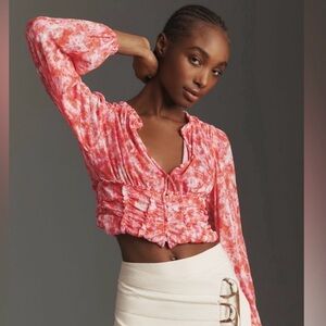 Anthropologie Crop Blouse Size Small